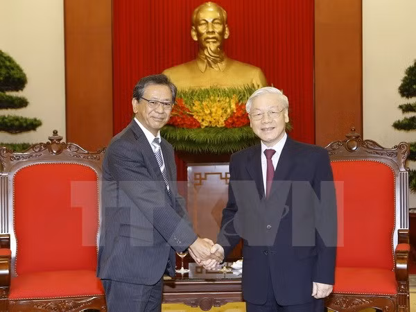 Tổng Bí thư Nguyễn Phú Trọng tiếp Đại sứ Nhật Bản tại Việt Nam Hiroshi Fukada đến chào từ biệt kết thúc nhiệm kỳ công tác tại Việt Nam.