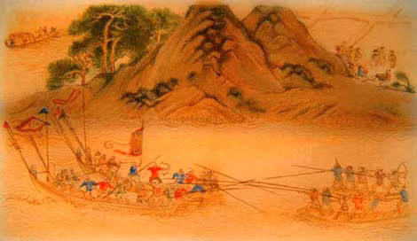 Thủy chiến giữa quân nhà Minh với Oa khấu.