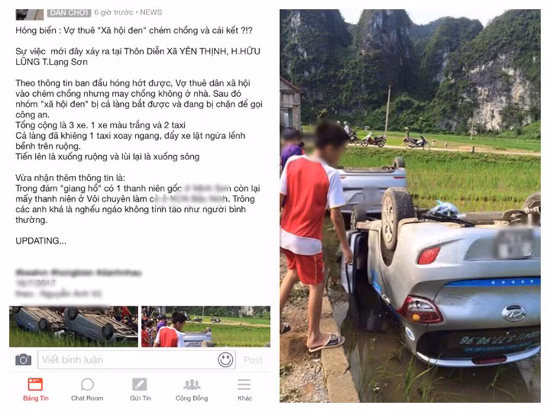 Thông tin trên các trang mạng xã hội.