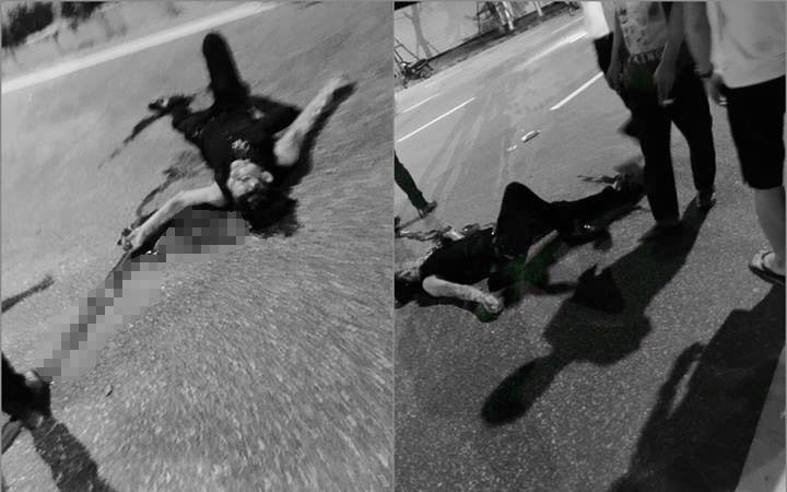 Nạn nhân bị chém gục ngay trên đường. Nạn nhân bị chém gục ngay trên đường.