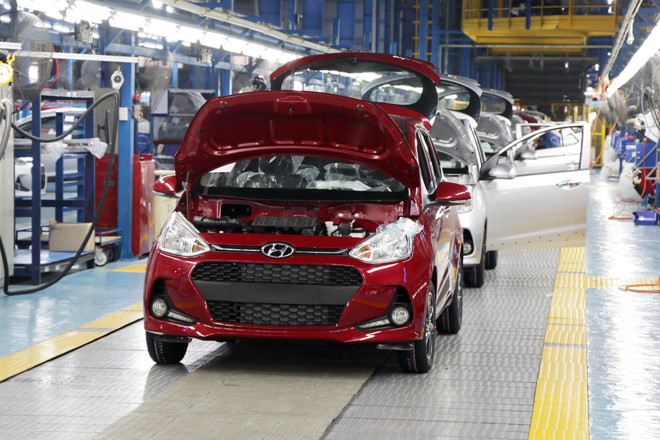 Grand i10 lắp ráp tại nhà máy Hyundai Thành Công ở Ninh Bình.