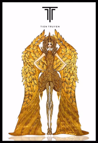 Trong thời gian gần đây, trên các trang thông tin sắc đẹp lại rộ lên hình ảnh một thiết kế trang phục dân tộc vô cùng lộng lẫy và rất phù hợp cho sân chơi quốc tế do NTK Nguyễn Tiến Truyển, quán quân Project Runway thực hiện.