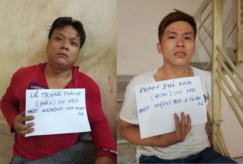 2 đối tượng tại cơ quan công an.