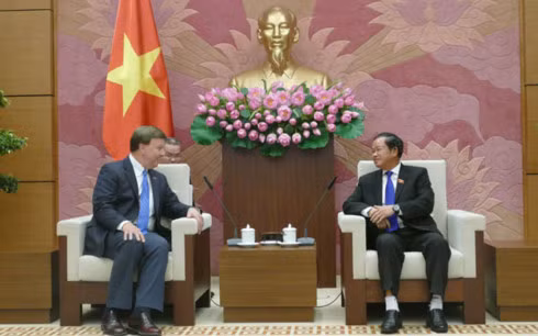 Phó Chủ tịch Quốc hội Đỗ Bá Tỵ và Chủ tịch Tiểu ban về các lực lượng thuộc Ủy ban Quân vụ Michael Rogers.