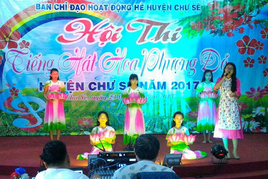 Một tiết mục biểu diễn trong Hội thi. Ảnh: Hà Trương Một tiết mục biểu diễn trong Hội thi. Ảnh: Hà Trương
