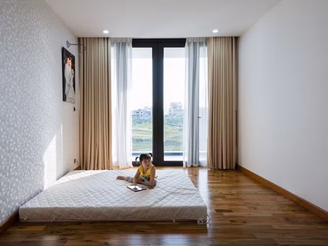 Không gian phòng ngủ tối giản.