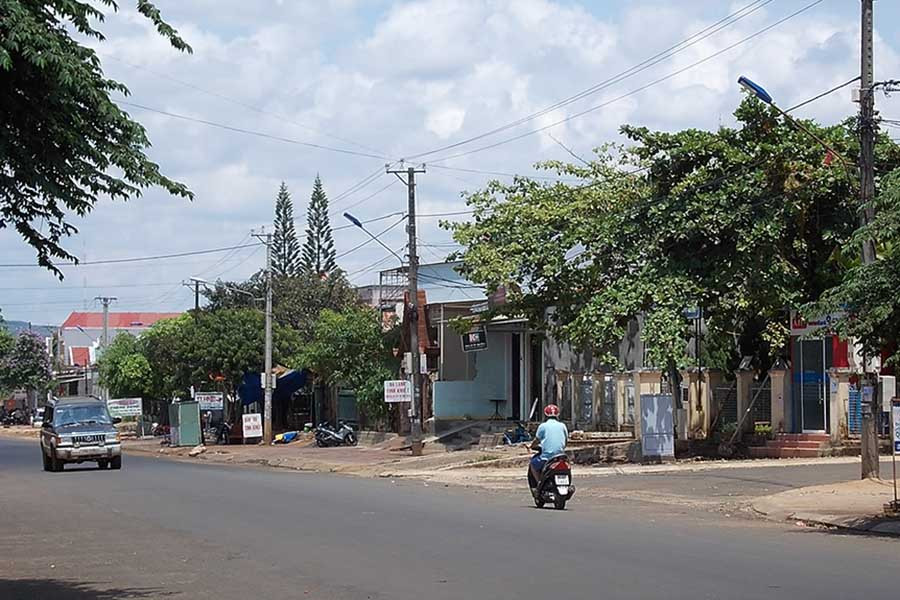  Một góc thị trấn Chư Prông của huyện Chư Prông. Ảnh: Tâm Duyên