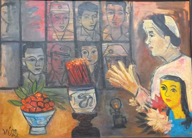 Tác phẩm "Lòng mẹ" của họa sĩ Đỗ Sơn. Tác phẩm