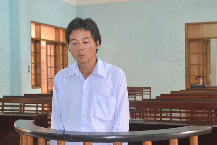  Thái Văn Thy tại phiên tòa ngày 21-7. Ảnh: Hoàng Cư