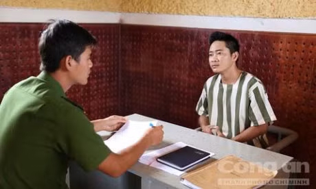  Đối tượng Cương tại cơ quan công an (Ảnh CA.TPHCM)