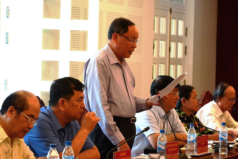 Thượng tướng Nguyễn Văn Rinh phát biểu tại buổi làm việc. Ảnh: Trần Dung