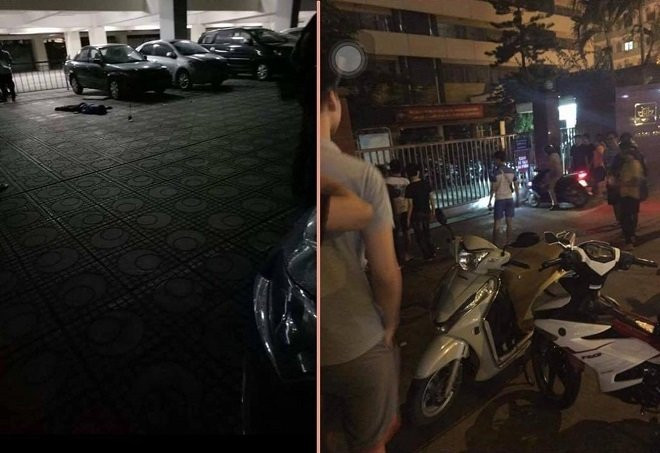 Hiện trường vụ nam sinh nhảy lầu tự tử ở trường Đại học Kiến trúc. Ảnh Facebook Hiện trường vụ nam sinh nhảy lầu tự tử ở trường Đại học Kiến trúc. Ảnh Facebook