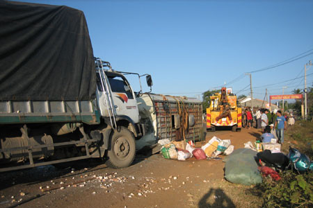 Một vụ tai nạn giao thông tại địa bàn xã An Phú (TP. Pleiku). Ảnh: T.V