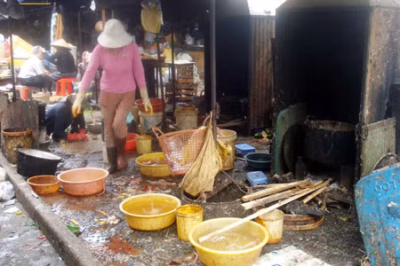 Khu giết mổ gia cầm. Ảnh: L.L