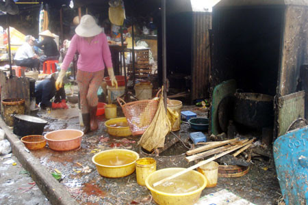 Khu giết mổ gia cầm. Ảnh: L.L