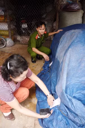 Công nhân đang thi công trên tuyến đường sắt ở Bình Định.