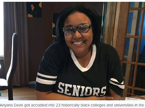 Nữ sinh Ariyana Davis trúng tuyển cùng lúc 24 trường đại học Mỹ