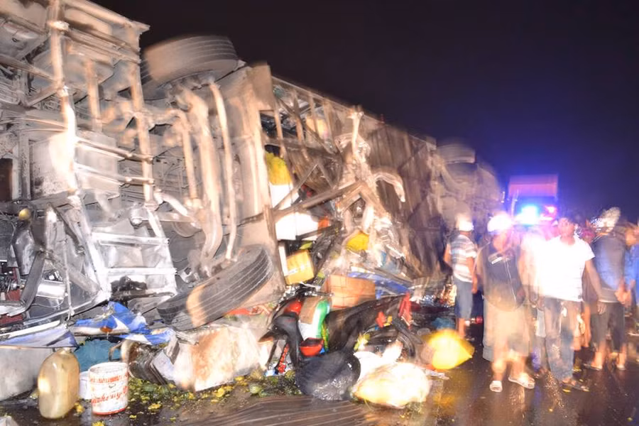 Hiện trường vụ tai nạn.