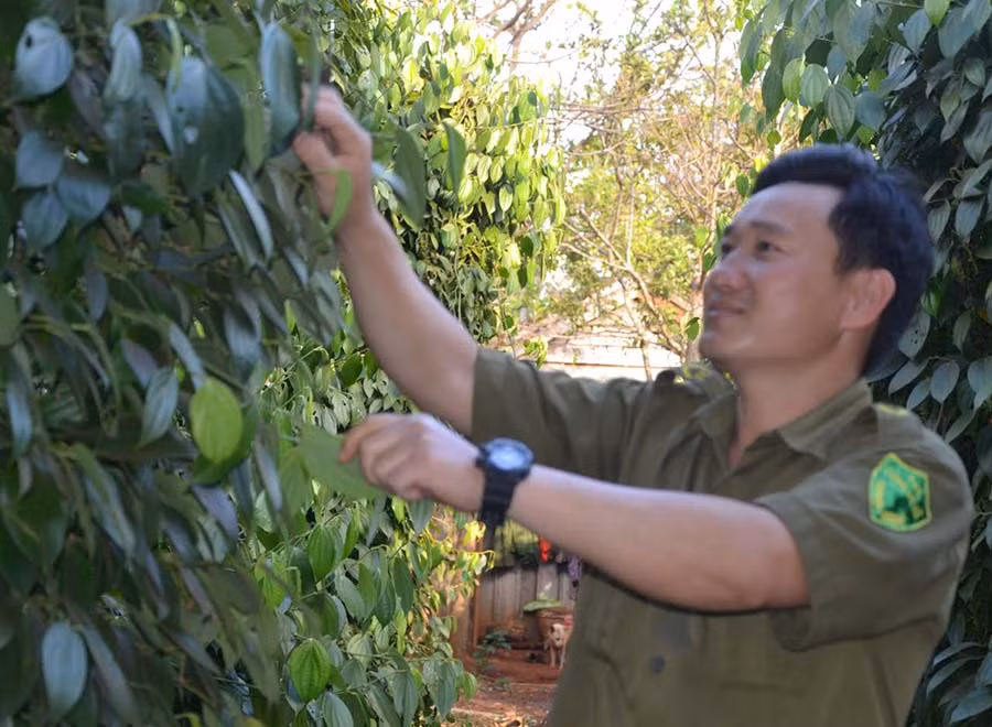 Anh Lương Văn Mạnh (làng Nua, xã Ia Pnôn) ổn định cuộc sống nhờ ý chí bản thân và sự giúp đỡ của chính quyền địa phương. Ảnh: Ngọc Thu