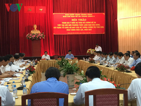 Hội thảo góp ý kiến vào đề án đổi mới phương thức lãnh đạo của Đảng Hội thảo góp ý kiến vào đề án đổi mới phương thức lãnh đạo của Đảng