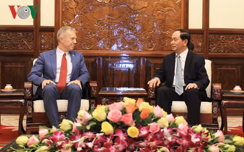 Chủ tịch nước Trần Đại Quang tiếp Đại sứ Hoa Kỳ tại Việt Nam.