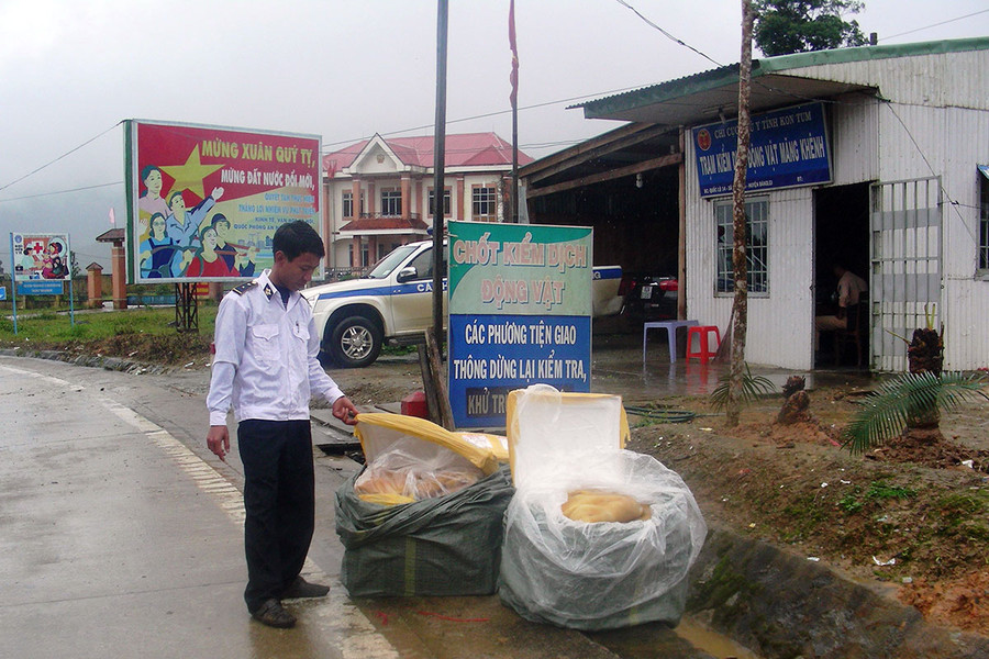 Tang vật thu giữ tại Trạm Kiểm dịch Măng Khênh. Ảnh: Hoài Trần Tang vật thu giữ tại Trạm Kiểm dịch Măng Khênh. Ảnh: Hoài Trần