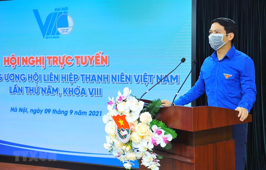  Chủ tịch Hội LHTN Việt Nam Nguyễn Ngọc Lương phát biểu tại hội nghị. (Ảnh: Minh Đức/TTXVN)