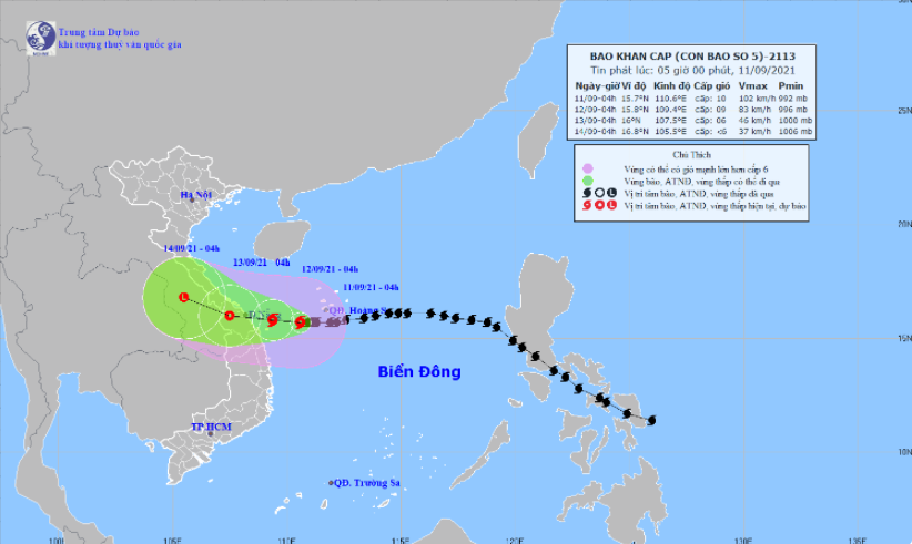  Hình ảnh mây vệ tinh cơn bão Conson.