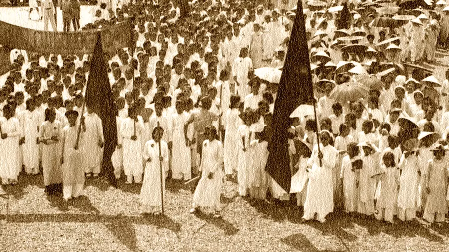 Các khối quần chúng trong ngày độc lập- Ảnh tư liệu Bảo tàng Lịch sử quốc gia