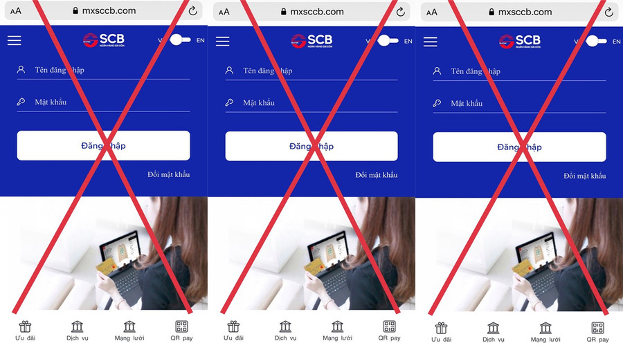 Sau khi đăng nhập tài khoản vào đường link lạ, người đàn ông ở Hà Nội bị rút mất 399 triệu đồng. Ảnh: Công an cung cấp Sau khi đăng nhập tài khoản vào đường link lạ, người đàn ông ở Hà Nội bị rút mất 399 triệu đồng. Ảnh: Công an cung cấp
