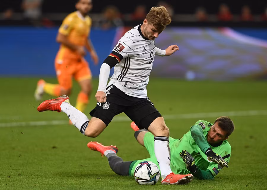 Werner lập công trong màu áo tuyển Đức. Ảnh: AFP
