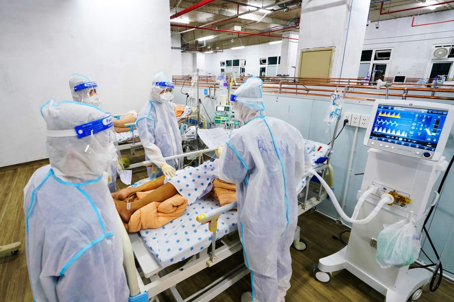 Trung tâm hồi sức Covid-19 Bệnh viện Quốc tế City. Ảnh: BVCC