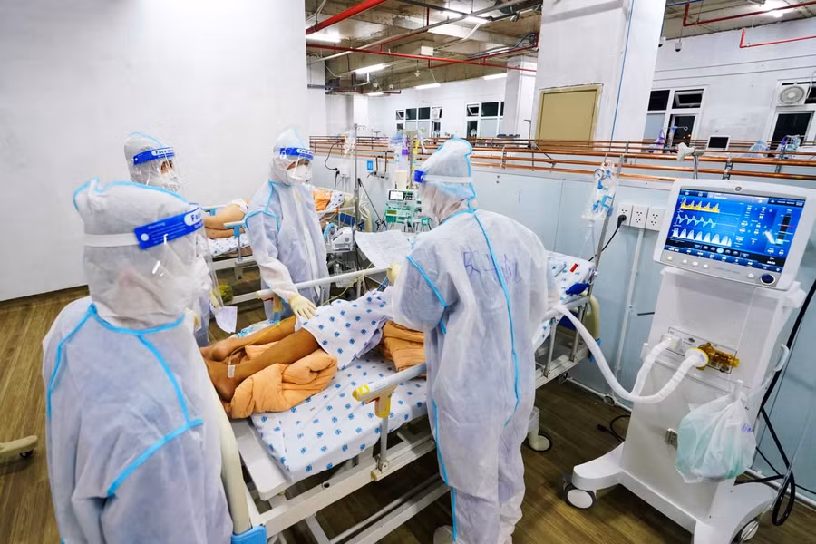 Trung tâm hồi sức Covid-19 Bệnh viện Quốc tế City. Ảnh: BVCC