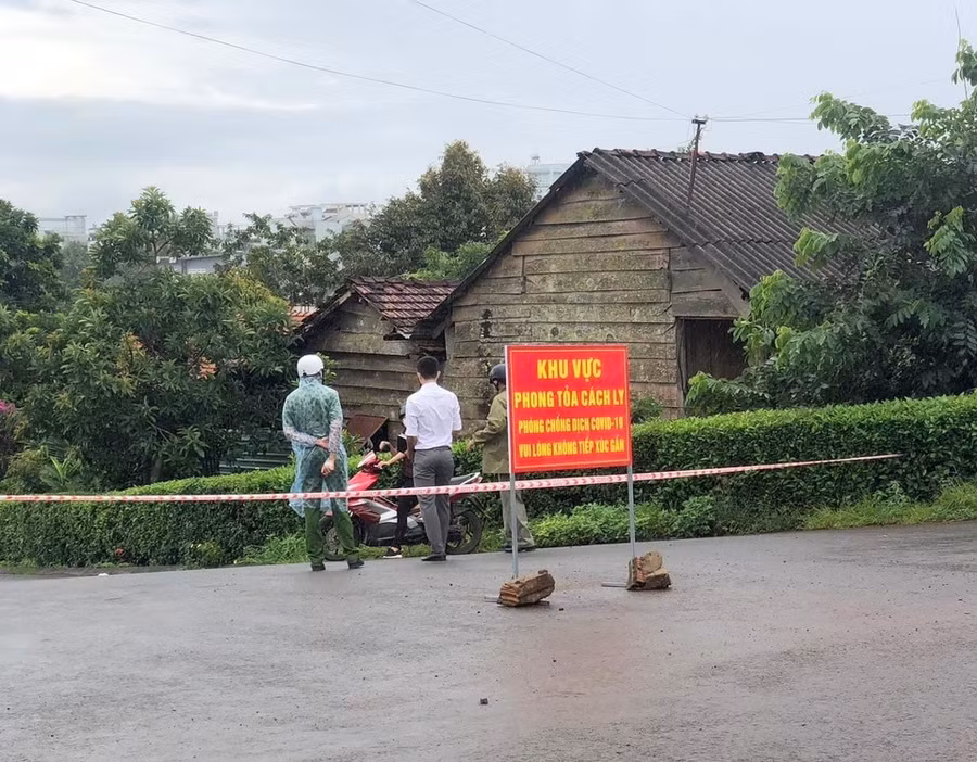 Một điểm phong tỏa ở huyện Đắk Mil. Ảnh:NDCC