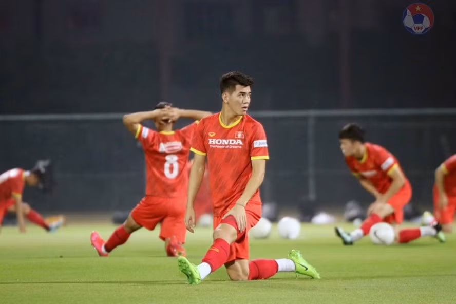 Tiền đạo Tiến Linh không có được phong độ tốt nhất ở đợt hội quân này. Ảnh: VFF