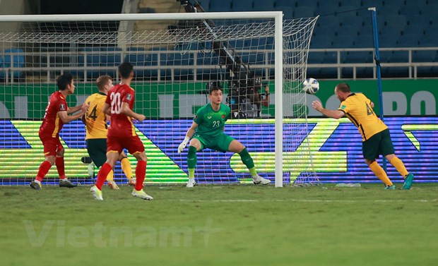 Thủ môn Đặng Văn Lâm bắt chính trận đấu với Australia trên sân Mỹ Đình ngày 7/9 vừa qua. Ảnh: Hiển Nguyễn/Vietnam+