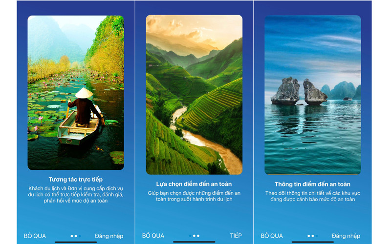Ảnh chụp màn hình: Ứng dụng Du lịch Việt Nam an toàn.