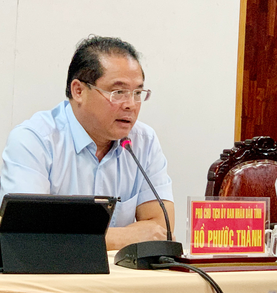 Phó Chủ tịch UBND tỉnh Hồ Phước Thành Phát biểu tham luận tại hội thảo. Ảnh: Hà Duy