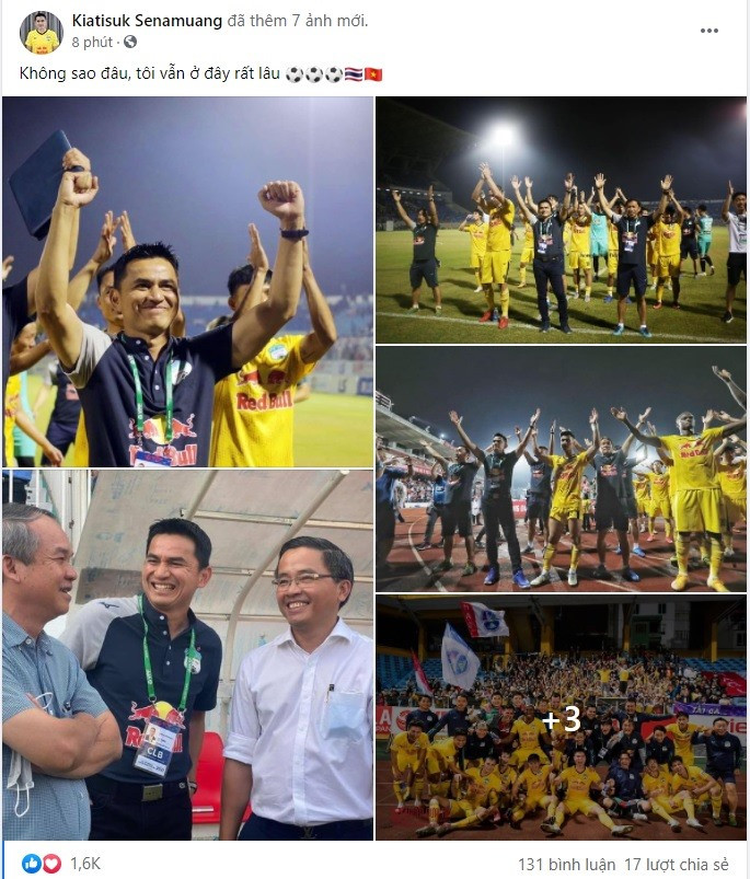 Huấn luyện viên Kiatisak sẽ tiếp tục gắn bó với Hoàng Anh Gia Lai. Ảnh: FBVN