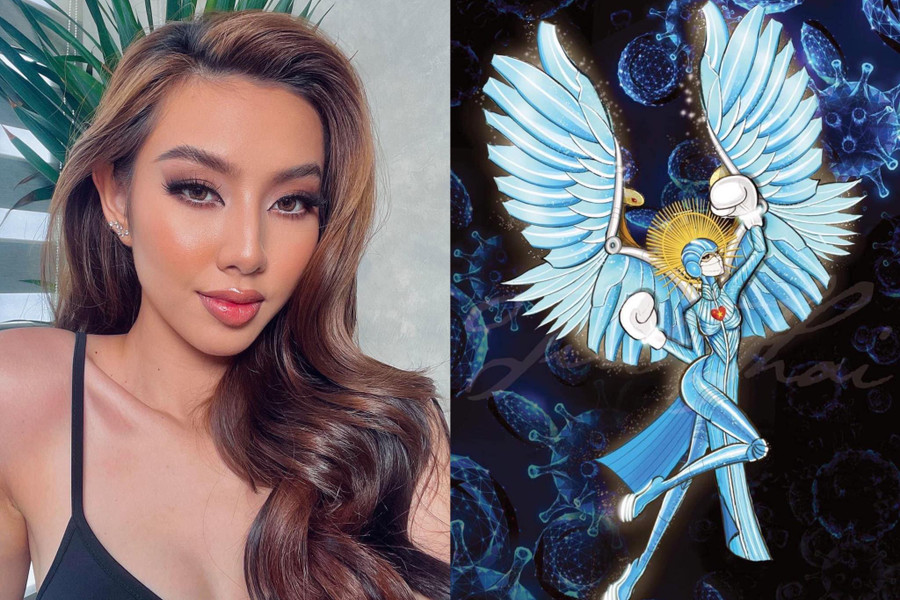 Thùy Tiên quyết định chọn thiết kế Thiên thần để dự thi quốc tế. Ảnh: FBNV