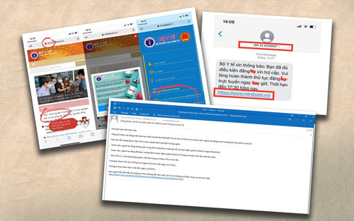 Nhiều kẻ đã giả mạo các cơ quan nhà nước gửi tin nhắn, email lừa đảo đến những người đang gặp khó khăn bởi dịch Covid-19. Nhiều kẻ đã giả mạo các cơ quan nhà nước gửi tin nhắn, email lừa đảo đến những người đang gặp khó khăn bởi dịch Covid-19