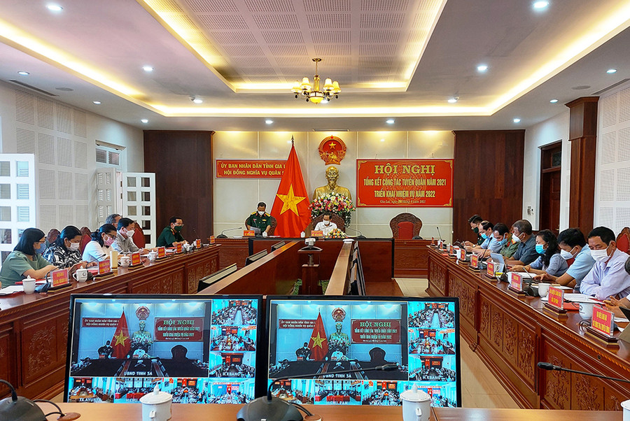 Quang cảnh hội nghị tổng kết công tác tuyển quân năm 2021. Ảnh: Vĩnh Hoàng Quang cảnh hội nghị tổng kết công tác tuyển quân năm 2021. Ảnh: Vĩnh Hoàng