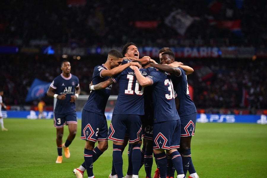 Niềm vui của các cầu thủ PSG. Ảnh: AFP