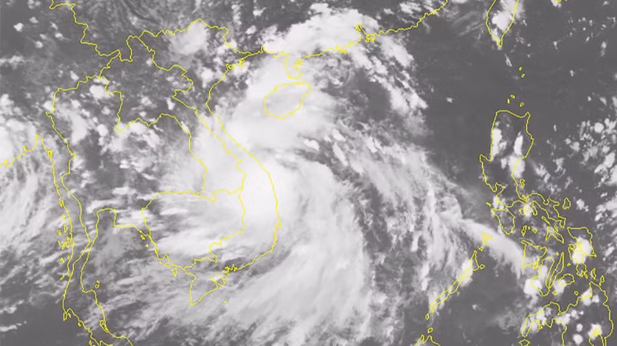 Áp thấp nhiệt đới đã mạnh lên thành bão số 6. Ảnh: Trung tâm Dự báo khí tượng thủy văn quốc gia