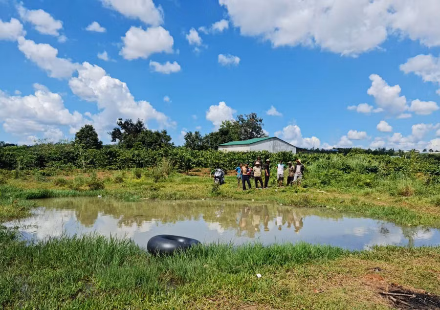 Hiện trường vụ tai nạn đuối nước.Ảnh: R’Ô HOK