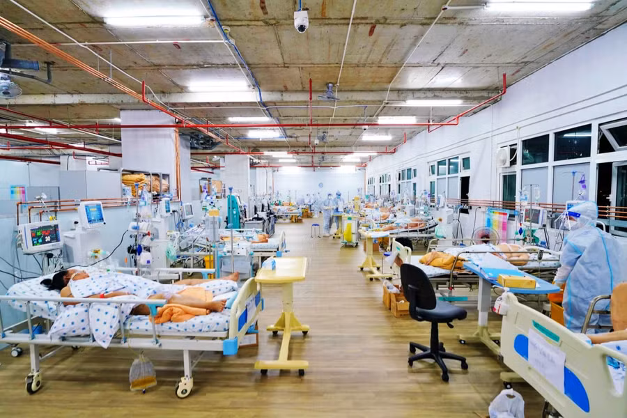 Trung tâm hồi sức Covid-19 Bệnh viện Quốc tế City. Ảnh: BVCC