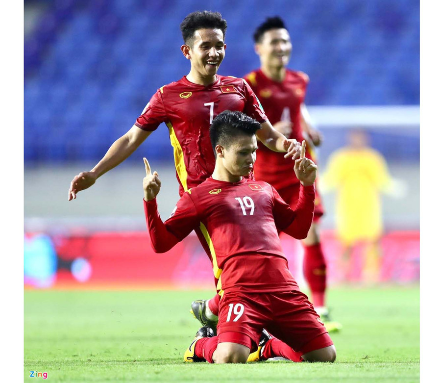 Quang Hải (số 19) là niềm hy vọng của đội tuyển Việt Nam trong trận gặp Australia. Ảnh: AFC
