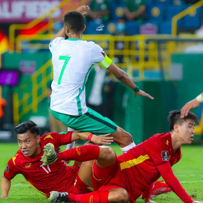 Các cầu thủ Việt Nam đã có một trận đấu kiên cường: Ảnh Liên đoàn bóng đá Saudi Arabia