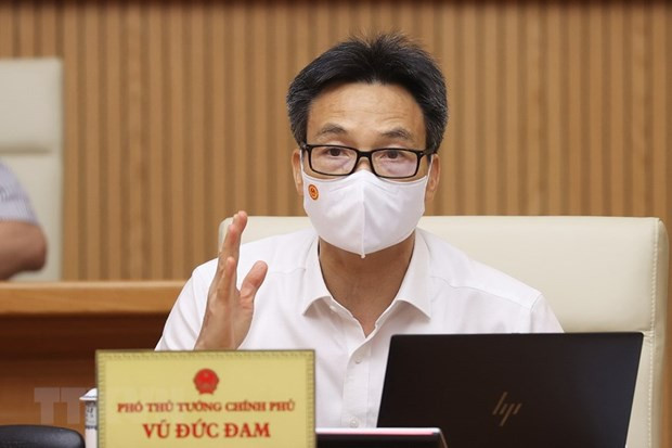 Phó Thủ tướng Vũ Đức Đam phát biểu tại buổi làm việc. (Ảnh: Dương Giang/TTXVN)