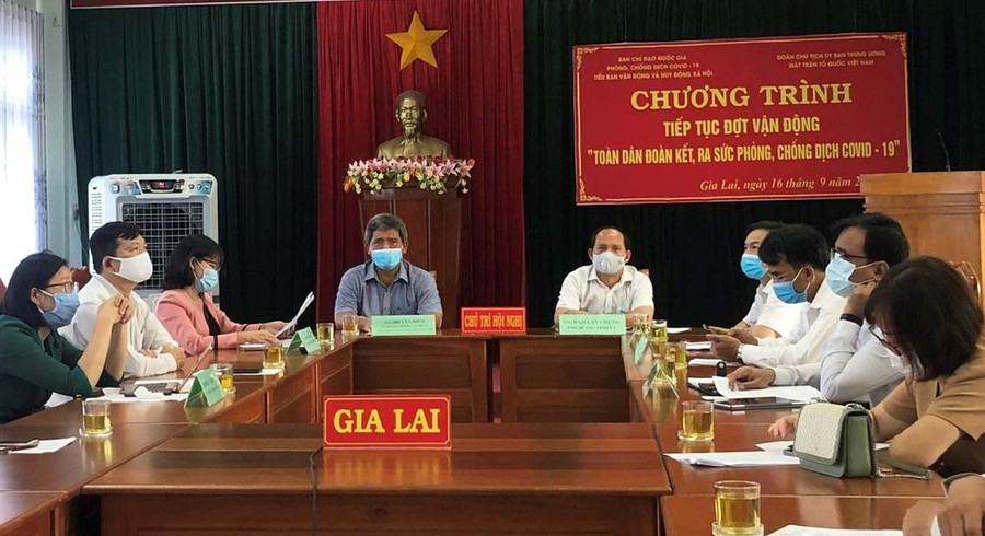 Chương trình phát động tại điểm cầu Ủy ban MTTQ Việt Nam tỉnh. Ảnh: Anh Huy